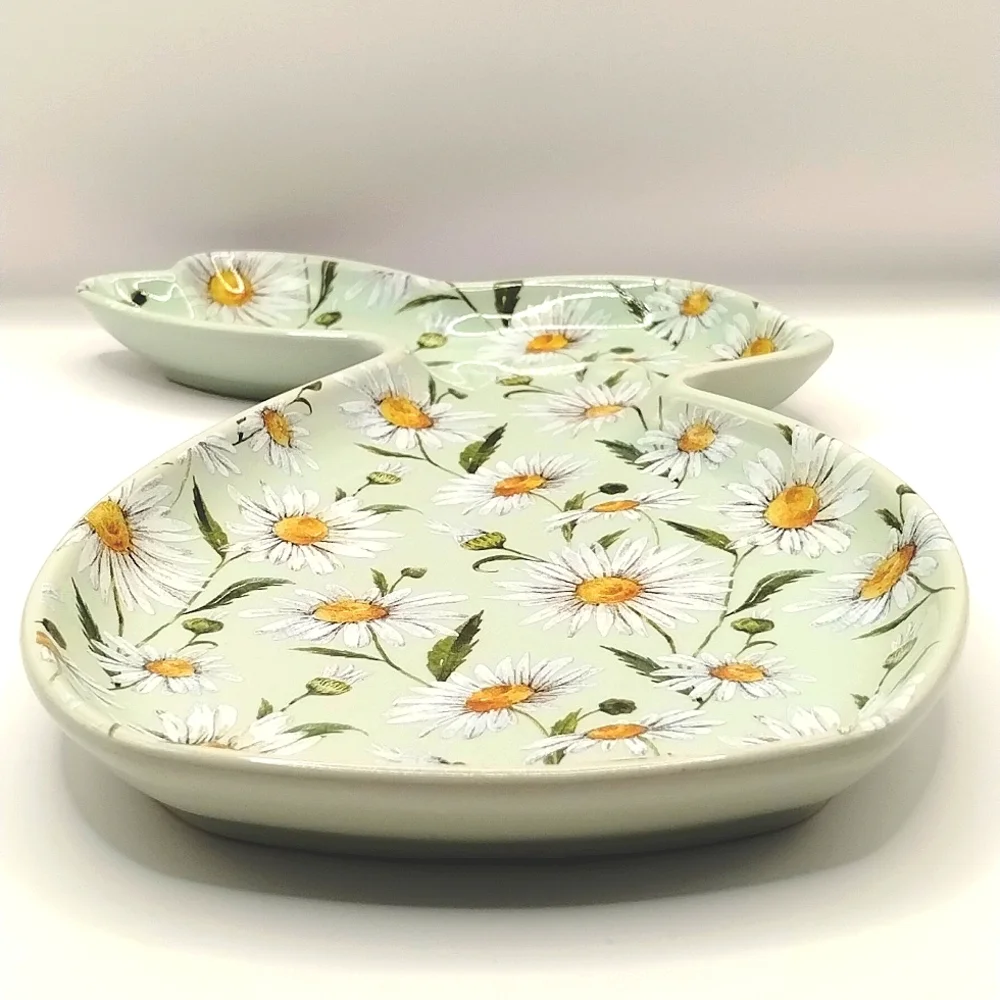 Pastel Green Bunny Daisy Decor Spoon Rest Plate - Picture 3 of 6